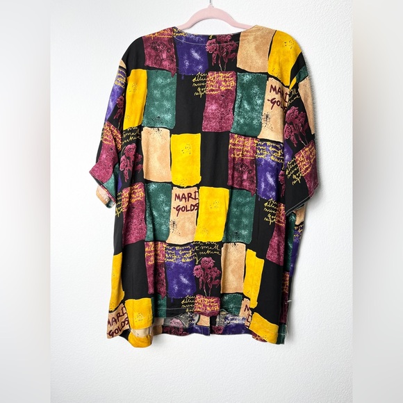 Kathryn Deene Katy D Patches Pattern Print Button Up Short Sleeve Shirt Sz:22/24 - Picture 5 of 8